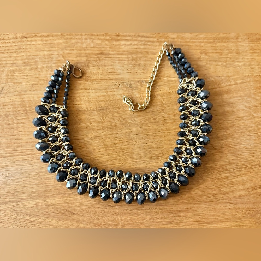 Black and Gold Statement Necklace
